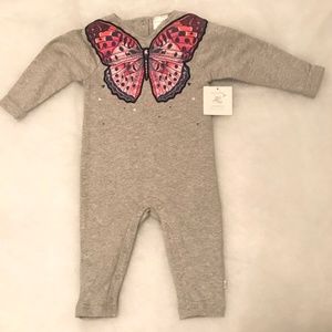 🎄 NWT Rosie Pope Grey Long Sleeve Romper Size 12m
